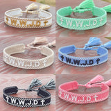 WWJD Woven Bracelets Adjustable Stacking Jewelry