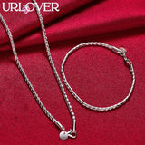 925 Sterling Silver Snake Chain Necklace Bracelets Set