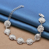 925 Silver Rose Jewelry Set for Women Wedding Engagement Party