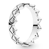 925 Silver Ring Golden Shine Stones Stripes Knotted Heart Symbol Love