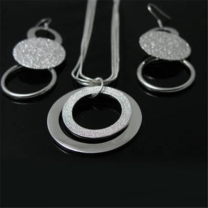 925 Silver Earring Necklace Set Wedding Party