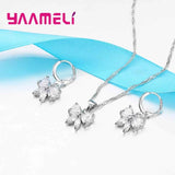 925 Silver Bowknot Pendant Earring Set for Women