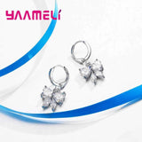 925 Silver Bowknot Pendant Earring Set for Women