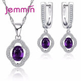 925 Sterling Silver Amethyst Wedding Jewelry Set