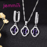 925 Sterling Silver Amethyst Wedding Jewelry Set