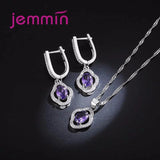925 Sterling Silver Amethyst Wedding Jewelry Set