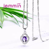 925 Sterling Silver Amethyst Wedding Jewelry Set