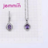 925 Sterling Silver Amethyst Wedding Jewelry Set