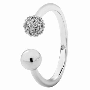 925 Silver Open Wishbone Heart Tilted Heart Ring