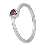 925 Silver Open Wishbone Heart Tilted Heart Ring