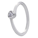 925 Silver Open Wishbone Heart Tilted Heart Ring