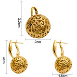 18K Plating Jewelry Set: High Ball Pendant & Drop Earrings for Women