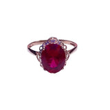 Ruby Jewelry Set Classic 585 Purple Charm Engagement Ring Earrings Necklace Plat