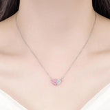 925 Silver Heart Jewelry Set Necklaces Earrings Women's Accessories