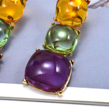 Multicolor Resin Pendant Earrings Geometric Acrylic Drop Earrings