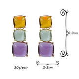 Multicolor Resin Pendant Earrings Geometric Acrylic Drop Earrings