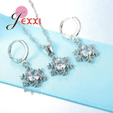 Snowflake 925 Sterling Silver Crystal Wedding Bridal Jewelry Set