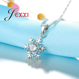 Snowflake 925 Sterling Silver Crystal Wedding Bridal Jewelry Set