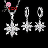 925 Sterling Silver Snowflake Earrings & Pendant Set