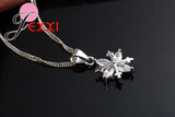 925 Sterling Silver Snowflake Earrings & Pendant Set