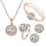 Classic CZ Jewelry Set Titanium Steel for Women