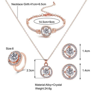 Classic CZ Jewelry Set Titanium Steel for Women