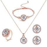 Classic CZ Jewelry Set Titanium Steel for Women