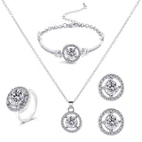Classic CZ Jewelry Set Titanium Steel for Women