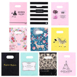 50Pcs Plastic Gift Bags With Handle Candy Cookie Pocket Packaging Handbag
