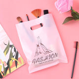 50Pcs Plastic Gift Bags With Handle Candy Cookie Pocket Packaging Handbag