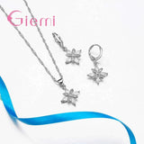 Flower Shaped Pendant 925 Silver Women Jewelry Set