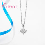 Flower Shaped Pendant 925 Silver Women Jewelry Set