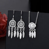 925 Silver Charms Necklace Earring Set Wedding Gift