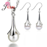Freshwater Pearl Jewelry Set 925 Silver Necklace Earring