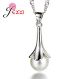 Freshwater Pearl Jewelry Set 925 Silver Necklace Earring