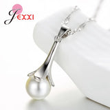 Freshwater Pearl Jewelry Set 925 Silver Necklace Earring