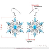 925 Silver Snow Flower Jewelry Set for Women Wedding Engagement CZ