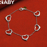 925 Sterling Silver Five Heart Jewelry Set for Women