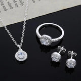 925 Sterling Silver Crystal CZ Jewelry Set
