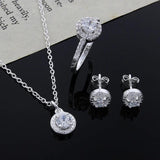 925 Sterling Silver Crystal CZ Jewelry Set