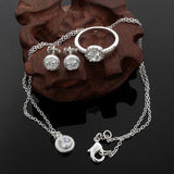 925 Sterling Silver Crystal CZ Jewelry Set