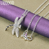925 Silver Dragonfly Set Women Birthday Engagement Wedding
