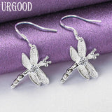 925 Silver Dragonfly Set Women Birthday Engagement Wedding