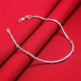 925 Sterling Silver Fine Beads Snake Bone Chain Jewelry Set