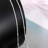 925 Sterling Silver Fine Beads Snake Bone Chain Jewelry Set