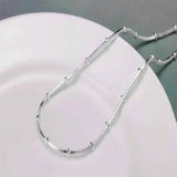 925 Sterling Silver Fine Beads Snake Bone Chain Jewelry Set