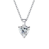 925 Silver Heart Zircon Jewelry Set for Women - Ring, Earrings, Necklace