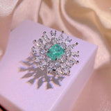 Paraiba Jewelry Set Pendant Earrings Ring Party Birthday Gift