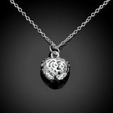 Heart Pendant Necklace Earring Set 925 Silver Bridal Wedding Jewelry