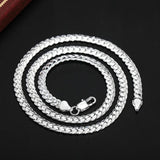 925 Sterling Silver 6MM Necklace Bracelet Set Wedding Gift